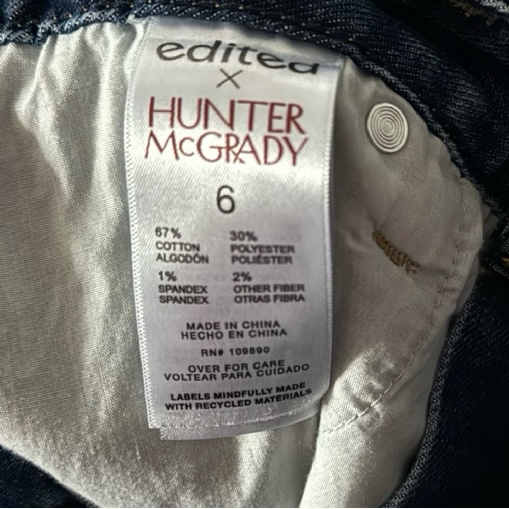 Edited x Hunter McGrady Cropped Wide Leg Jeans | Cuffed Hem | Size 6 - Picture 8 of 8